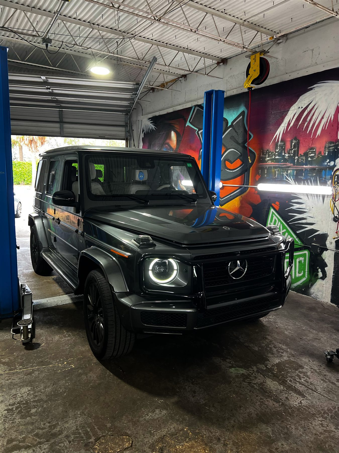 Mercedes G-Class inside the exotic service bay